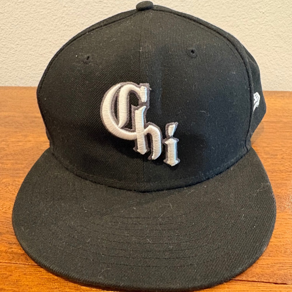 New Era‎ Chicago White Sox Hat Black 59FIFTY Fitted Hat Chi Size 8 1/8 Cap